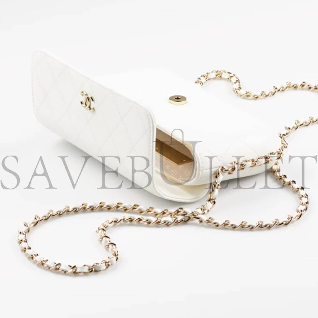 CHANEL FLAP PHONE HOLDER WITH CHAI AP2839 Y04059 10601 (12cm*22cm*5.5cm)